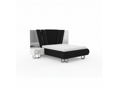 Slaapkamer bed met 2 nachtkastjes tweepersoonsbed meubels gestoffeerde bedden 3-delige set