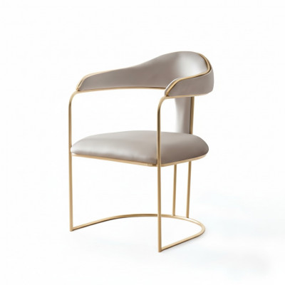 Modern ontwerp Metalen vrijetijdsstoel Nieuwe gestoffeerde stoelen, grijs Moderne nieuwe stoel