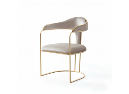 Modern ontwerp Metalen vrijetijdsstoel Nieuwe gestoffeerde stoelen, grijs Moderne nieuwe stoel