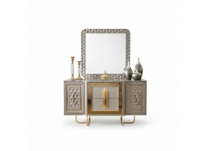 Garnituur dressoir spiegel commodes luxe dressoir kast set hout nieuw
