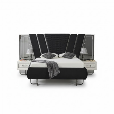 slaapkamer Bed 2x nachtkastjes Luxe beddenset Compleet design meubilair 3-delig