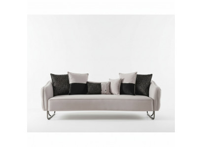 Bank 3-zits beige Bankstijl Luxe Woonkamer modern design Stoffen bekleding nieuw