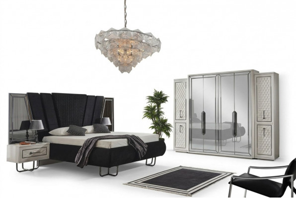 Slaapkamer meubelen Bed Nachtkastjes Kledingkast Kast Bedden 4-delig