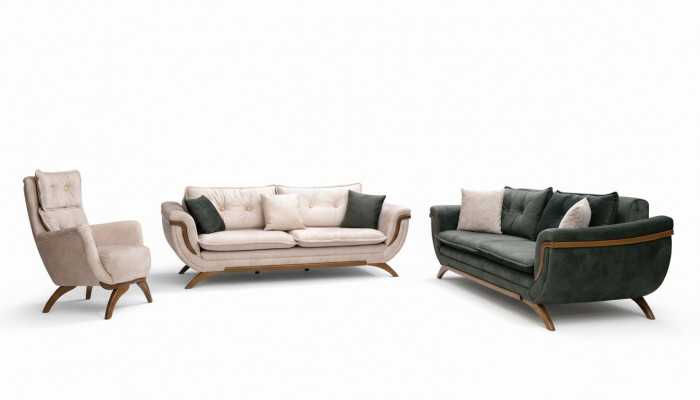 Dries zits woonkamerset 3+3+1 bankstel zitkussens stoffen bank bank sofa