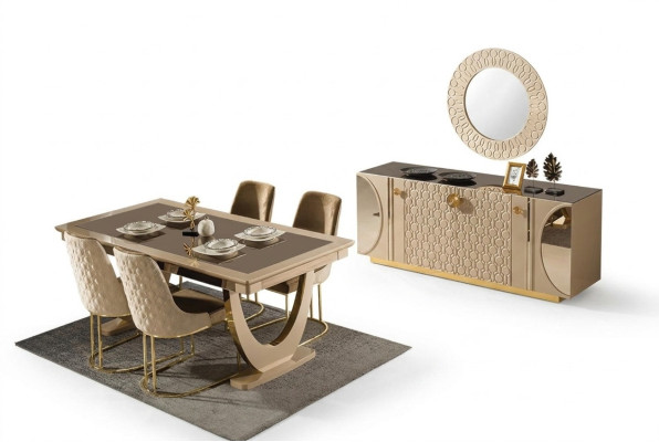 Een prachtige set voor een eetkamer in moderne stijl.
