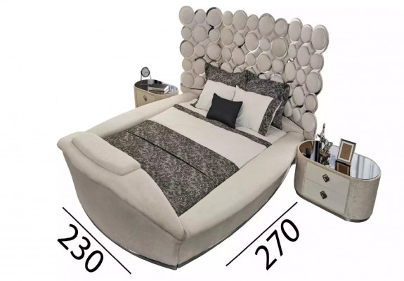 Designerbed Luxe Textielbedden Slaapkamer Tweepersoonsbed 200x200cm Bedframe