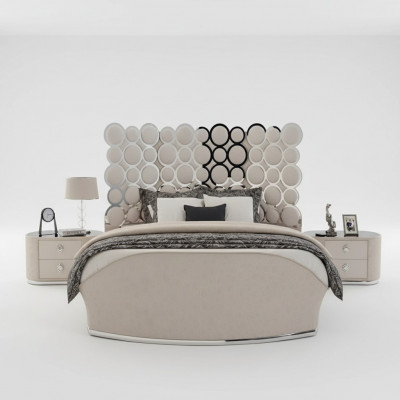 Designerbed Luxe Textielbedden Slaapkamer Tweepersoonsbed 200x200cm Bedframe