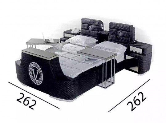 Modern tweepersoonsbed blauw Luxe tweepersoonsbed modern design Bedframe nieuw