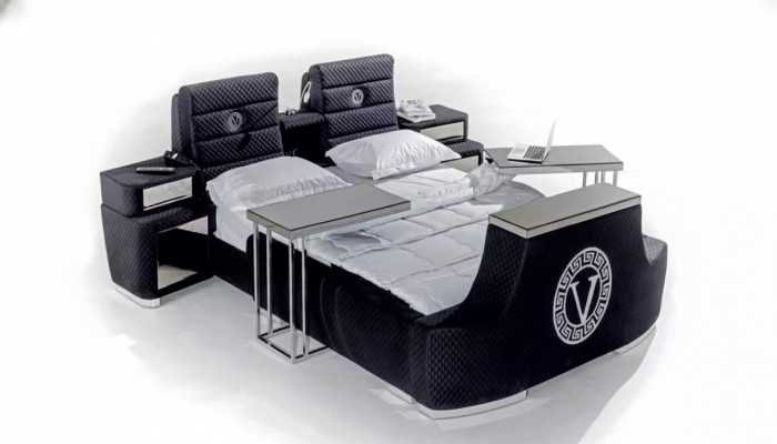 Modern tweepersoonsbed blauw Luxe tweepersoonsbed modern design Bedframe nieuw