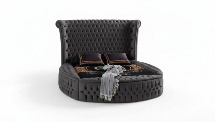 Bed Chesterfield Upholstered Bed Luxury Bedroom Design Beds Textile Velvet New