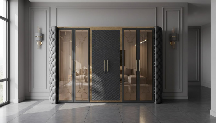 Kledingkast Kast Chesterfield Designer Kasten Gestoffeerd 315cm