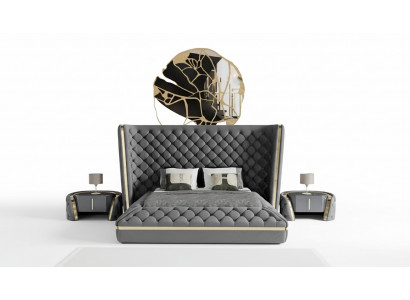 Luxe slaapkamer bed gestoffeerd ontwerp Luxe tweepersoons hotelbedden Chesterfield.
