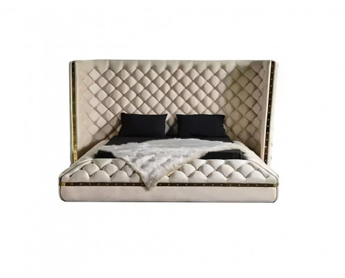 Slaapkamer Set Chesterfield Meubel Ontwerp Bed Kledingkast Spiegel 7-delig.