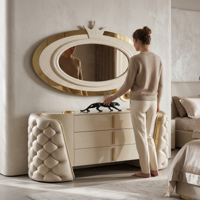 Make-up tafel Spiegel Luxe console dressoir Slaapkamer Hout Modern design