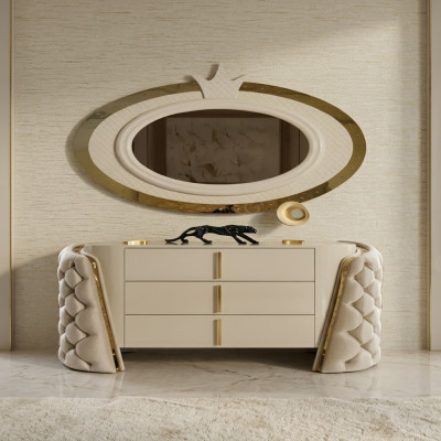 Make-up tafel Spiegel Luxe console dressoir Slaapkamer Hout Modern design
