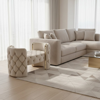 Moderne kruk gestoffeerde meubels woonkamer Wit design Ottomaans Nieuw