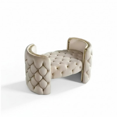 Moderne kruk gestoffeerde meubels woonkamer Wit design Ottomaans Nieuw