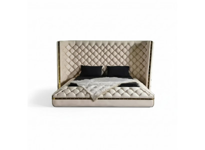 Bed wit Chesterfield modern hotelbed tweepersoonsbed nieuw modern bed