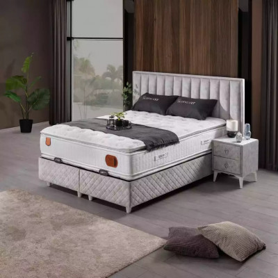 Bedden tweepersoonsbed hotel bedframe dubbel hout meubels bed bekleding luxe design.