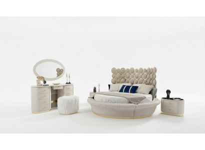 Moderne slaapkamer set Bed + 2x Nachtkastjes + Kaptafel + Spiegel 5-delig