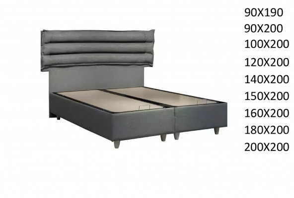 Luxe bed met matras Compleet set Bedlade Oren Grijs fluweel 180x200