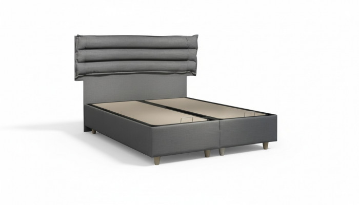 Luxe bed met matras Compleet set Bedlade Oren Grijs fluweel 180x200