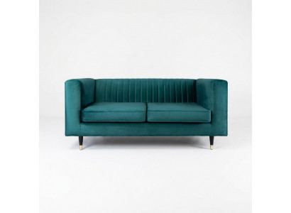 Bankstel 2-zits Groen Elegant Modern Luxe Design Houten Meubels Bekleding Stof Nieuw