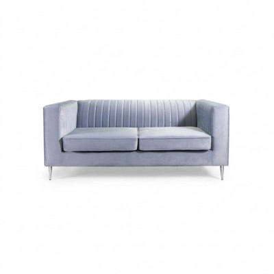 Bankstel 2-zits Grijs Elegant Modern Luxe Design Houten Meubels Beklede Stof Nieuw