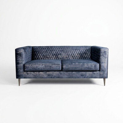 Sofa 2 zits Blauw Elegant Modern Luxe Design Houten Meubels Bekledingsstof Nieuw