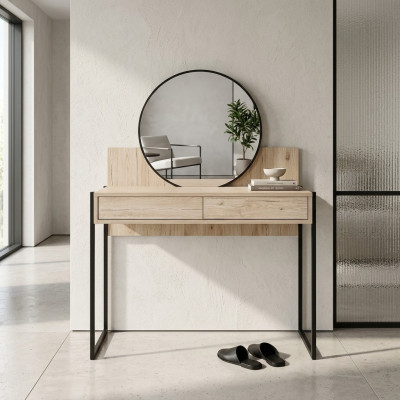 Kaptafel Beige Slaapkamer Spiegel Meubilair Ontwerp Elegant Luxe Mooi Nieuw