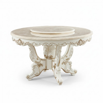Eettafel Wit Rond Klassiek Luxe Eetkamer Houten Tafels Elegant Ontwerp