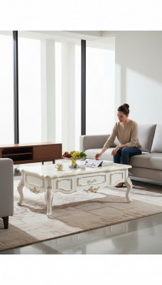 Salontafel Wit Tafels Woonkamer Elegant Klassiek Design Meubels 