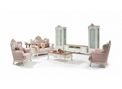 Vitrine Wit Luxe Woonkamer Meubels Hout Glas Ontwerp Elegant Klassiek