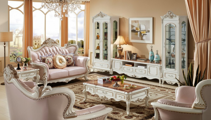 Vitrine Wit Luxe Woonkamer Meubels Hout Ontwerp Glazen Kast Vitrine Klassiek