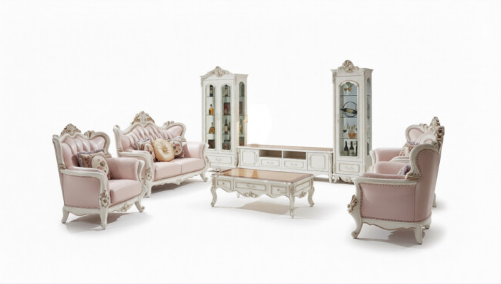 Vitrine Wit Luxe Woonkamer Meubels Hout Ontwerp Glazen Kast Vitrine Klassiek