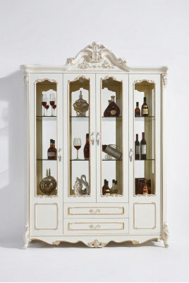 Antieke stijl kast Barok glazen kast kasten meubels hout vitrine