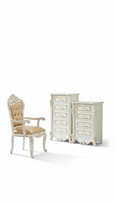 Slaapkamer Set Wit Ontwerp Elegant 2x Dressoir Klassiek Meubilair Luxe 2-delig.