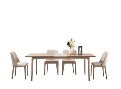 Compleet set eettafel 4 stoelen eetkamer set eetgroep houten tafel tafels 5-delig