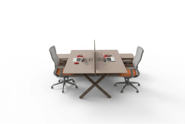 Houten meubels werktafel bureautafel bureaus moderne kantoorinrichting nieuw
