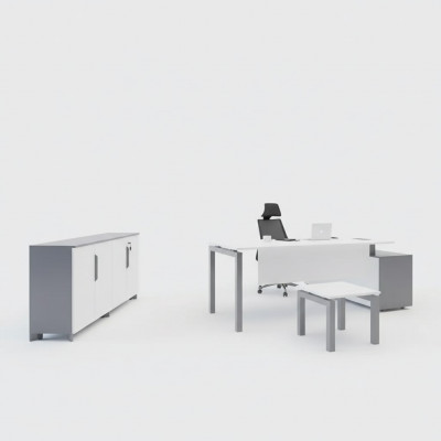 Houten kantoormeubelen, bureau, dressoir, salontafel, moderne kantoorinrichting
