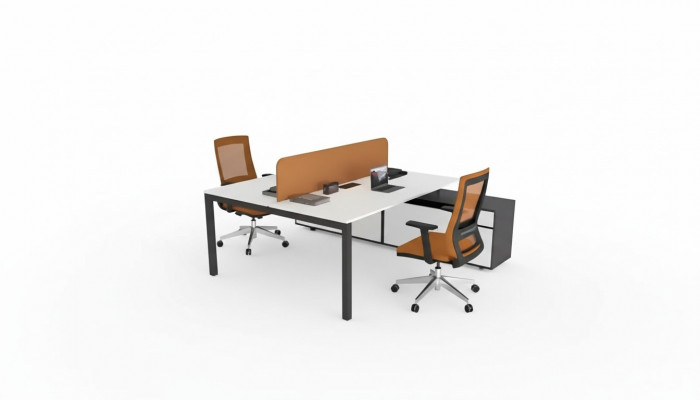 Grote werktafel kantoormeubilair thuiskantoorinrichting luxe design.