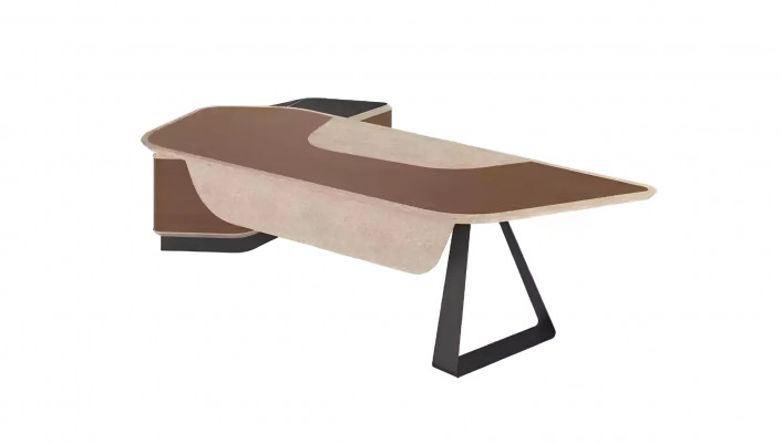 Moderne hoekbureau Kantoor meubels Directietafel Directeursbureau Bruin