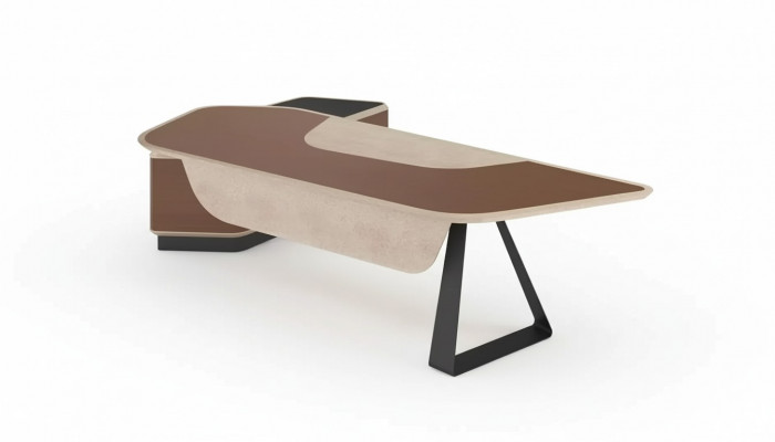 Moderne hoekbureau Kantoor meubels Directietafel Directeursbureau Bruin