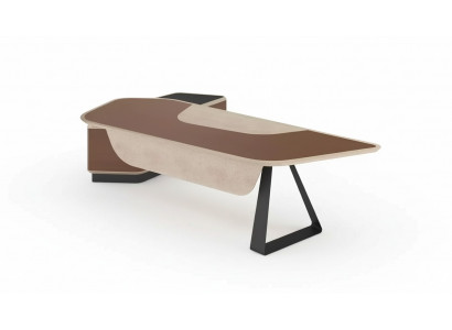 Moderne hoekbureau Kantoor meubels Directietafel Directeursbureau Bruin