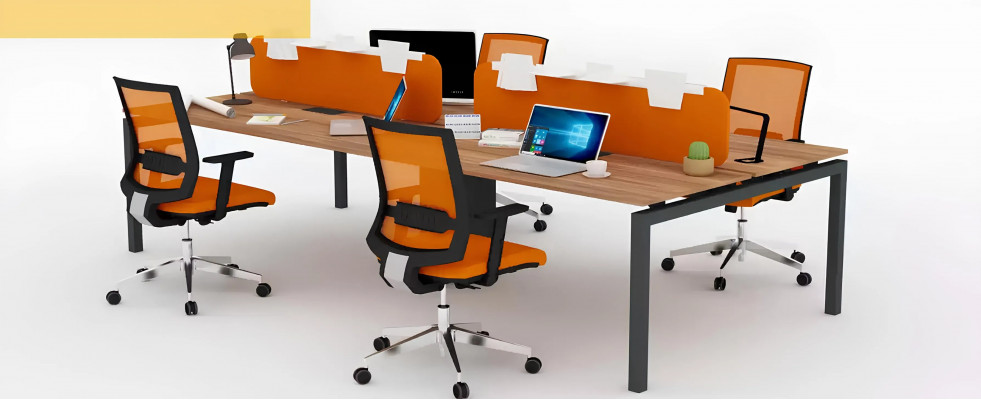 Kantoormeubelen Werktafel voor 6 personen Kantoorinrichting Meubels Houten meubelen