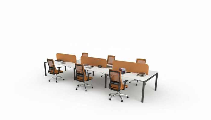 Kantoormeubelen Werktafel voor 6 personen Kantoorinrichting Meubels Houten meubelen