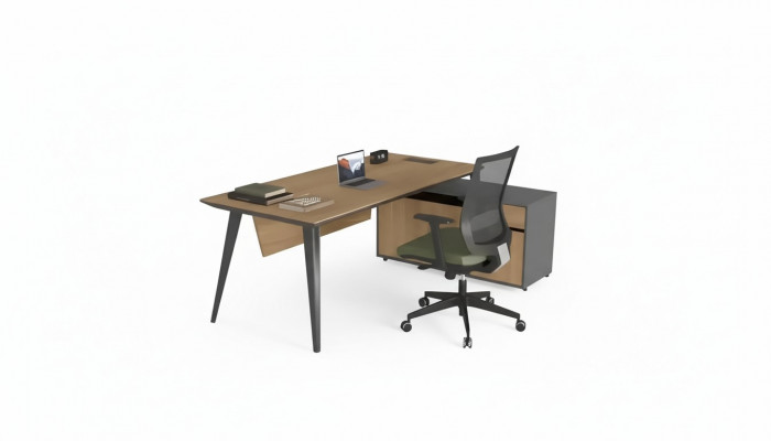 Hoekbureau Kantoor bureau groot Directeur tafels Bureau meubelen Bruin
