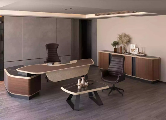 Werkkamer salontafel modern design koffietafel bruin houten meubels nieuw