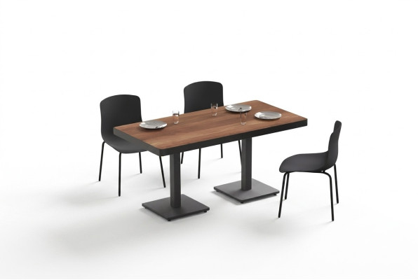 Moderne eettafel massief hout meubels Eetkamer meubels Bruin Roestvrijstalen meubels.