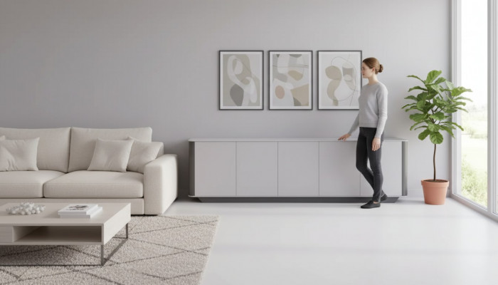 Dressoir Documenten Moderne Ladenkast Kast Hout Kantoor Kast Grijs